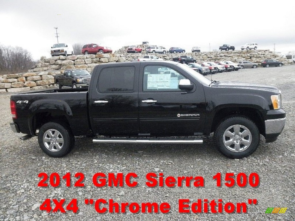 2012 Sierra 1500 SLE Crew Cab 4x4 - Onyx Black / Ebony photo #1