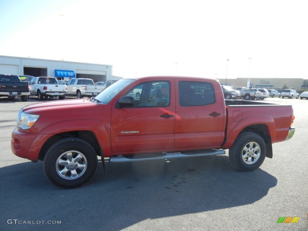 2007 Tacoma V6 SR5 PreRunner Double Cab - Radiant Red / Taupe photo #5