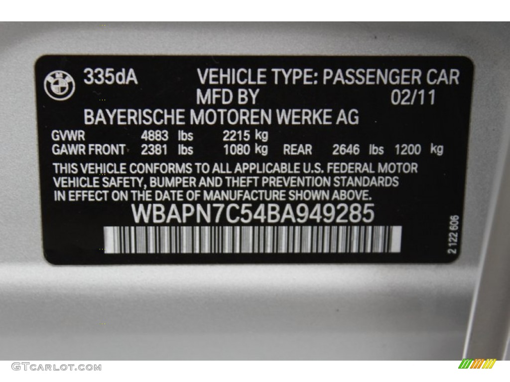 2011 3 Series 335d Sedan - Titanium Silver Metallic / Black photo #33