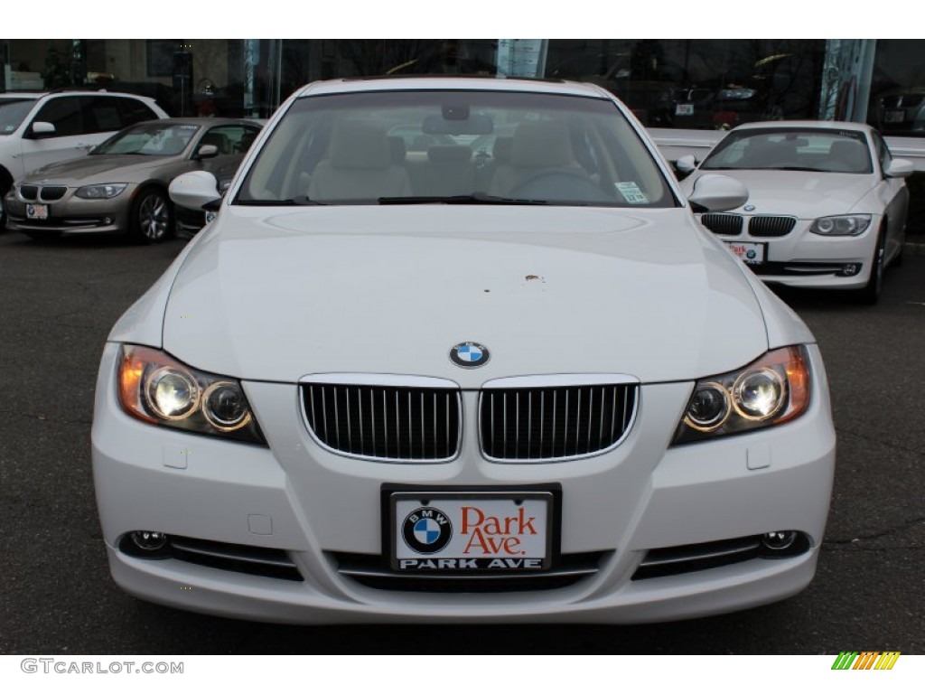 2008 3 Series 335i Sedan - Alpine White / Beige photo #2