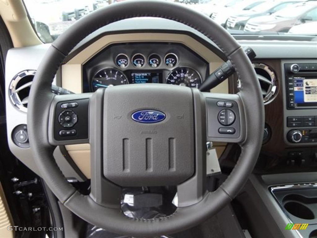 2012 Ford F250 Super Duty Lariat Crew Cab 4x4 Adobe Steering Wheel Photo #58519262