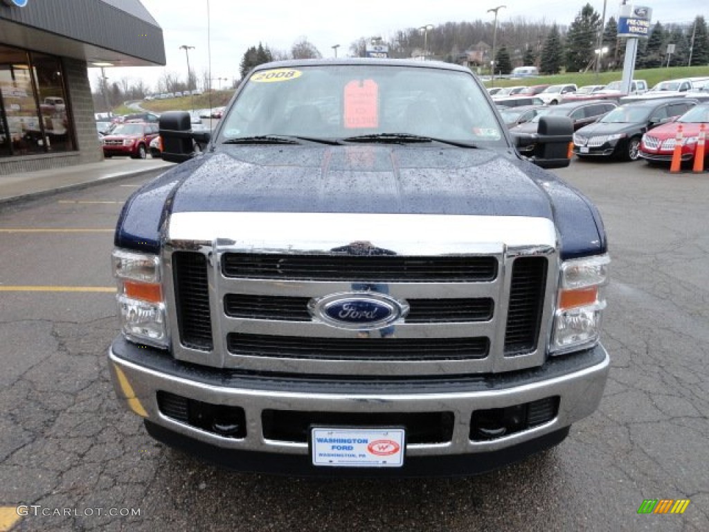 2008 F250 Super Duty XLT SuperCab 4x4 - Dark Blue Pearl Metallic / Medium Stone photo #8