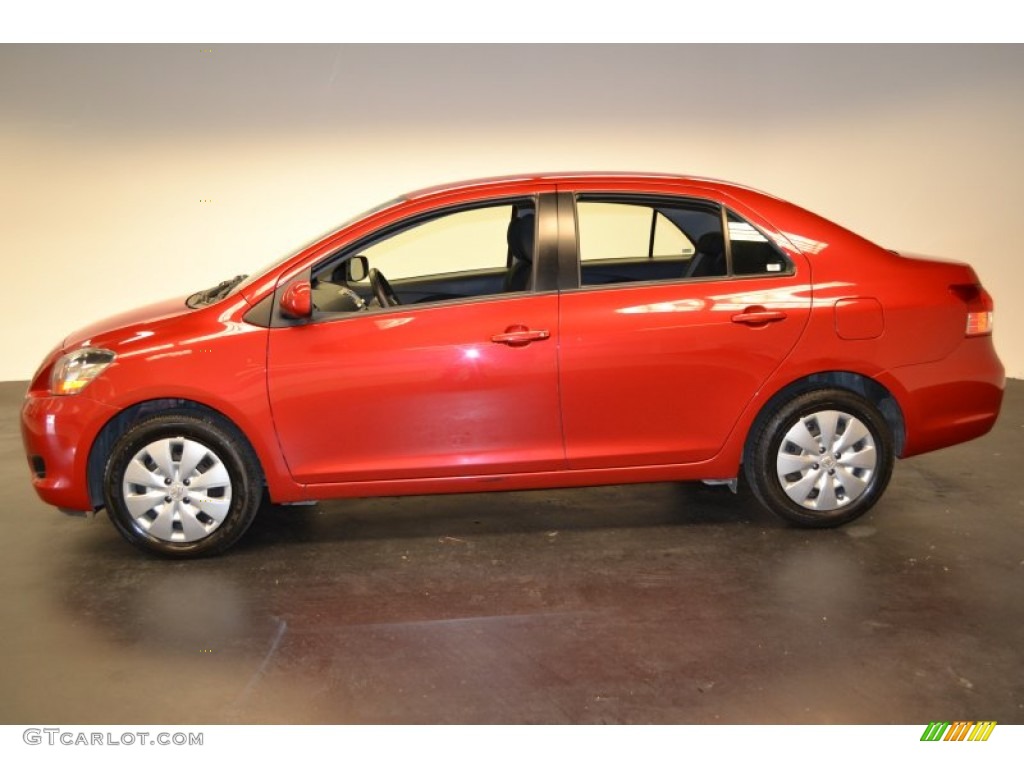 2010 Yaris Sedan - Absolutely Red / Dark Charcoal photo #3