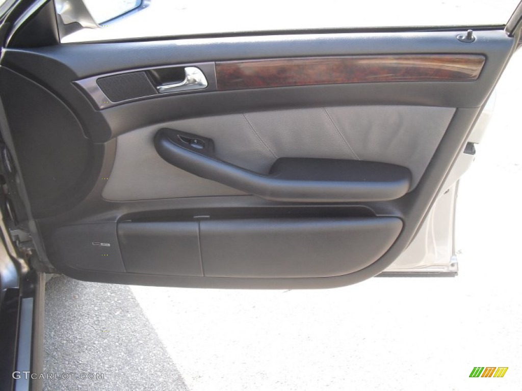 2001 Audi Allroad 2.7T quattro Avant Platinum/Saber Black Door Panel Photo #58527452