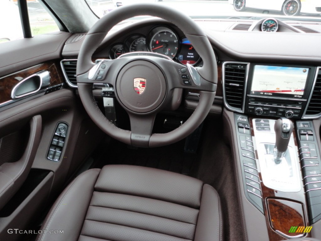 2012 Porsche Panamera Turbo Marsala Red Dashboard Photo #58529843