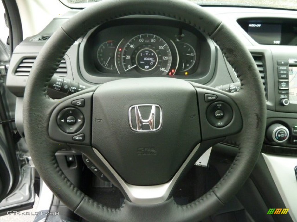 2012 CR-V EX-L 4WD - Alabaster Silver Metallic / Black photo #16