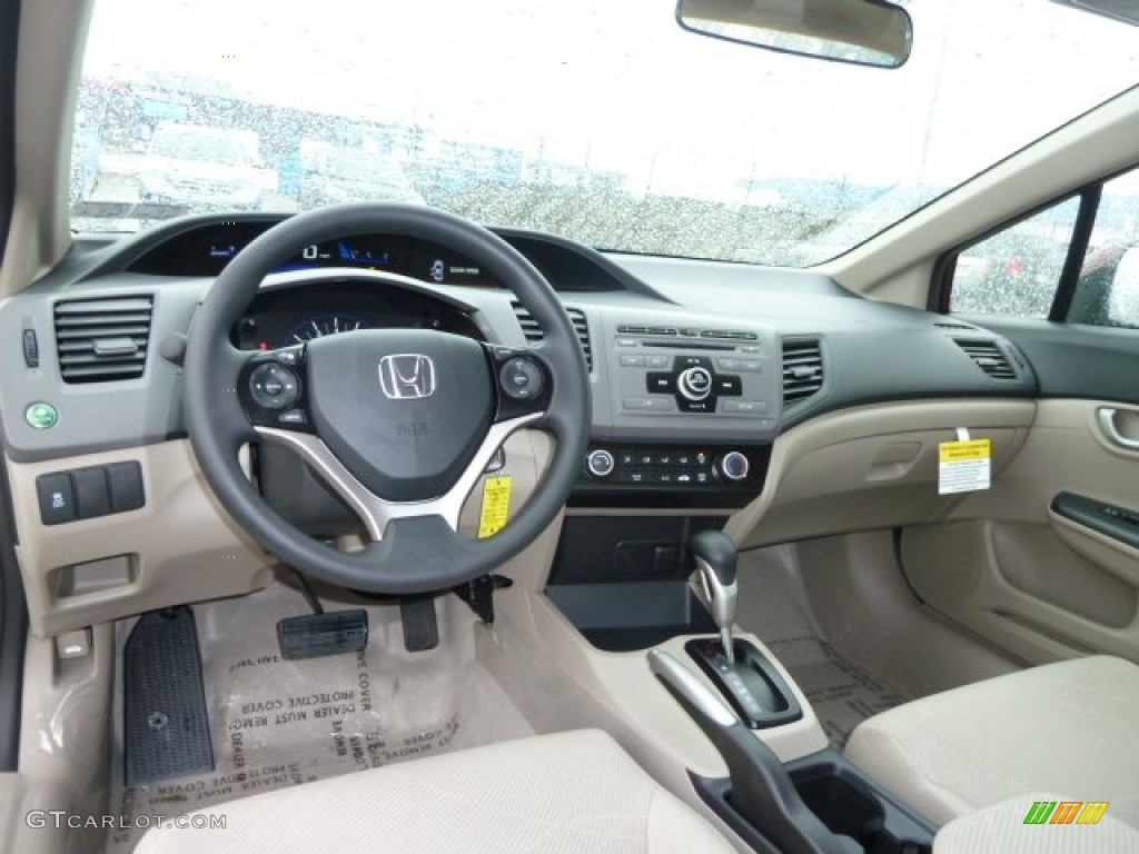 2012 Honda Civic LX Sedan Beige Dashboard Photo #58532759