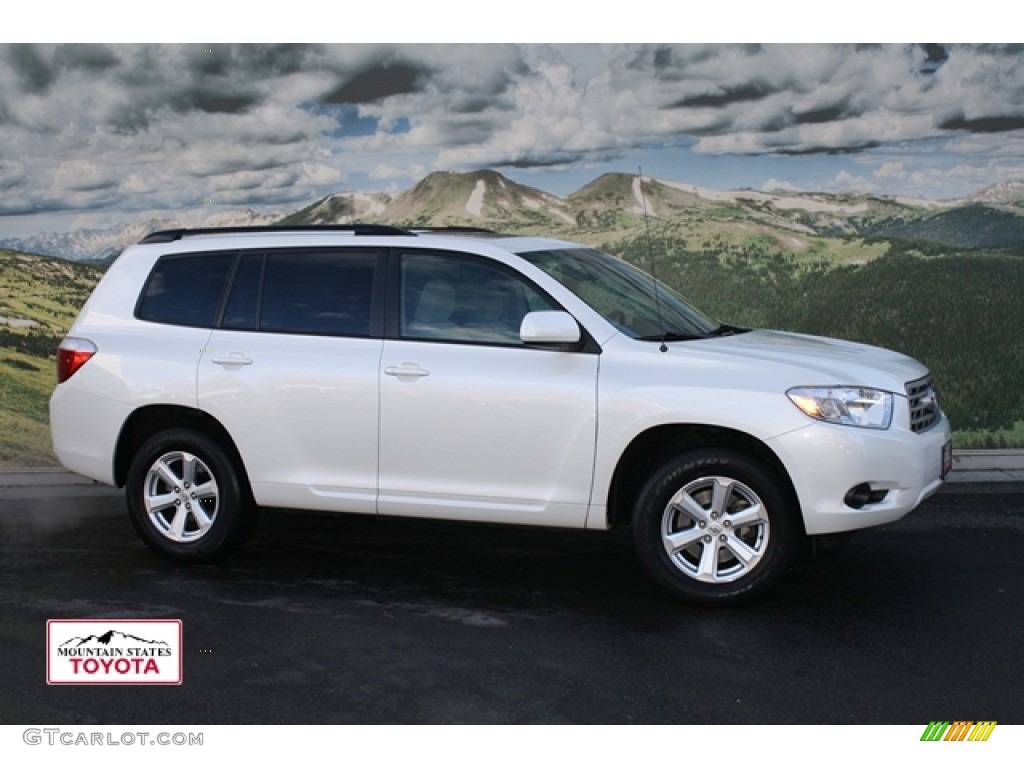 2009 Highlander V6 4WD - Blizzard White Pearl / Ash photo #1