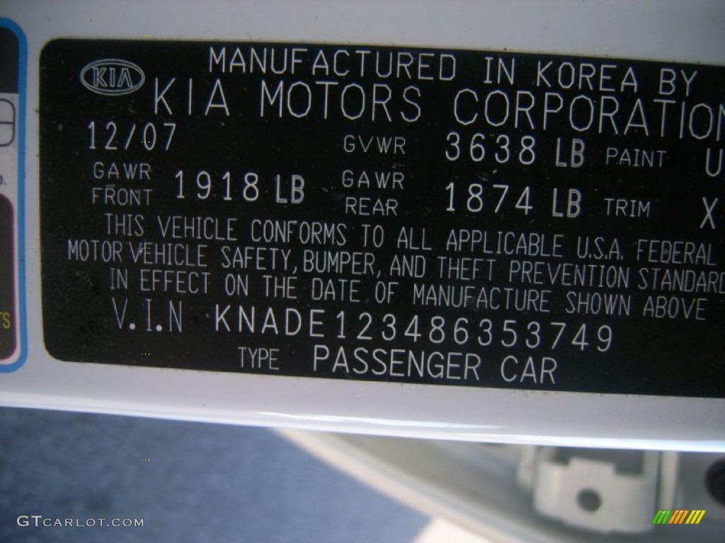 2008 Rio LX Sedan - White / Gray photo #28