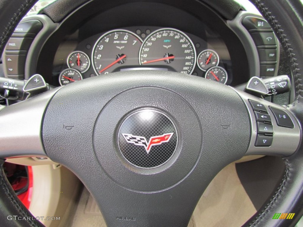 2007 Chevrolet Corvette Coupe Cashmere Steering Wheel Photo #58549301