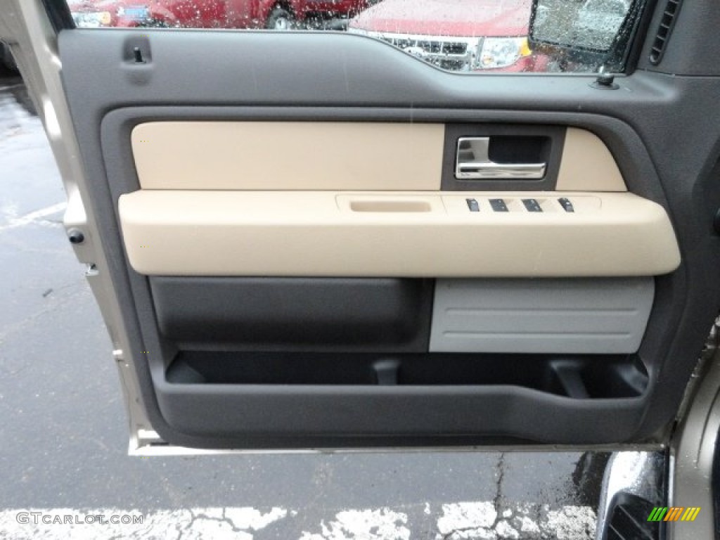 2012 Ford F150 XLT SuperCab 4x4 Pale Adobe Door Panel Photo #58549721