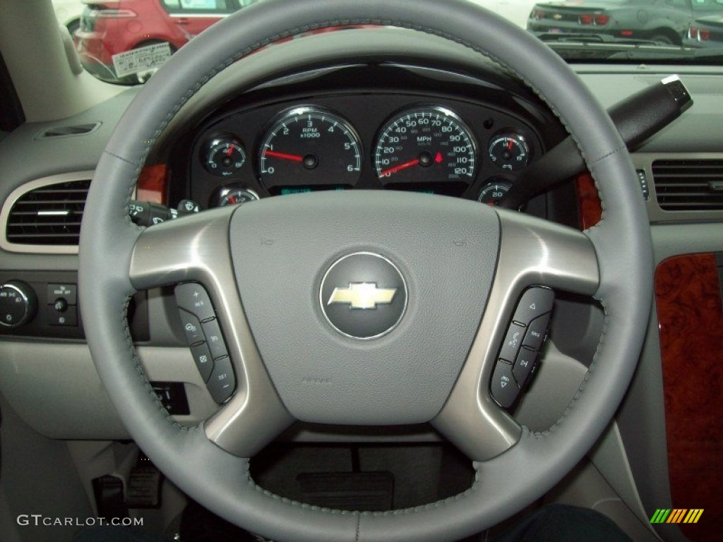 2012 Chevrolet Suburban LTZ 4x4 Light Titanium/Dark Titanium Steering Wheel Photo #58552206