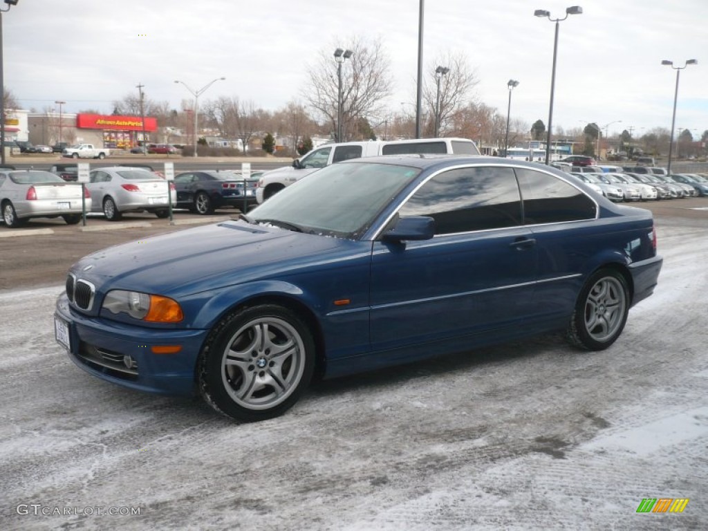 2001 3 Series 330i Coupe - Topaz Blue Metallic / Grey photo #2