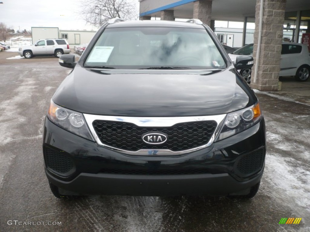 2011 Sorento LX V6 AWD - Ebony Black / Beige photo #3