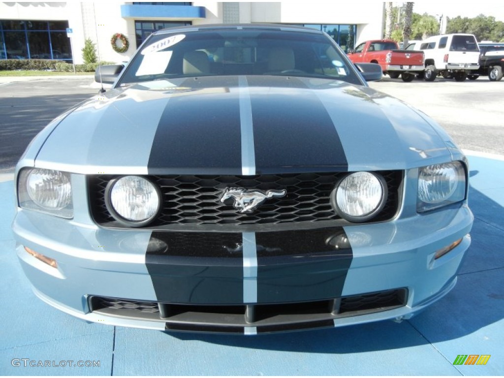 2007 Mustang GT Premium Convertible - Windveil Blue Metallic / Medium Parchment photo #8