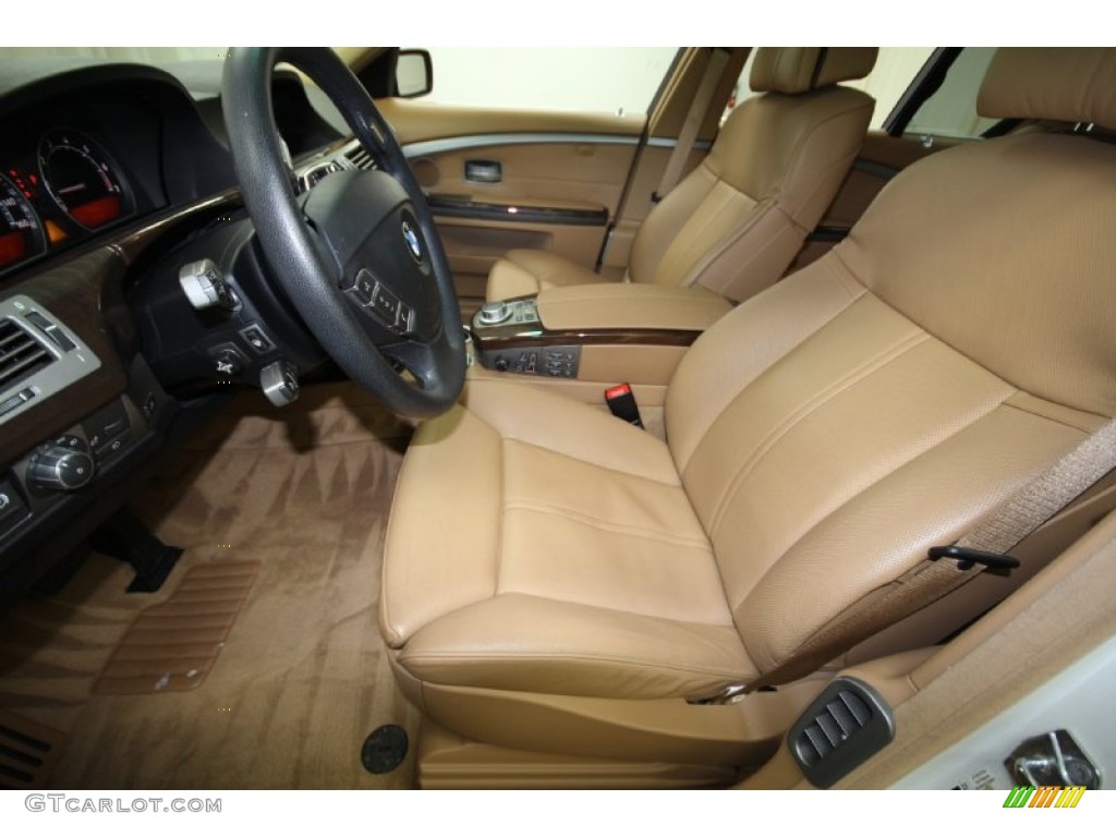 2008 7 Series 750i Sedan - Alpine White / Natural Brown photo #16