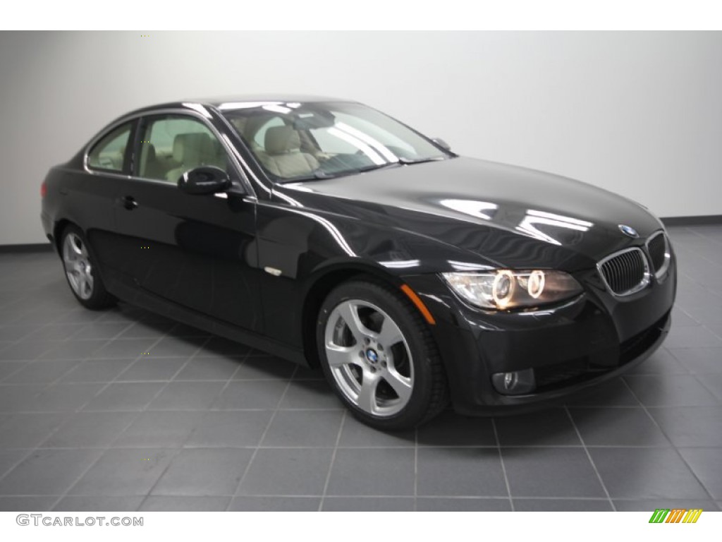2009 3 Series 328i Coupe - Jet Black / Beige photo #1