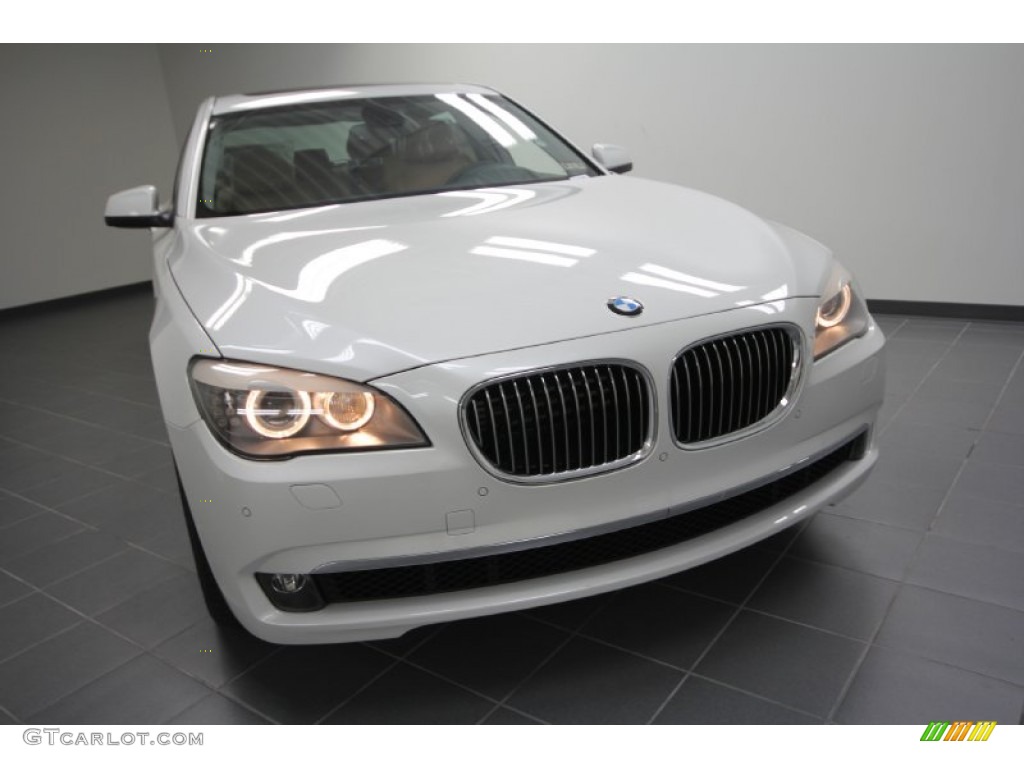 2012 7 Series 750Li Sedan - Mineral White Metallic / Saddle/Black photo #2