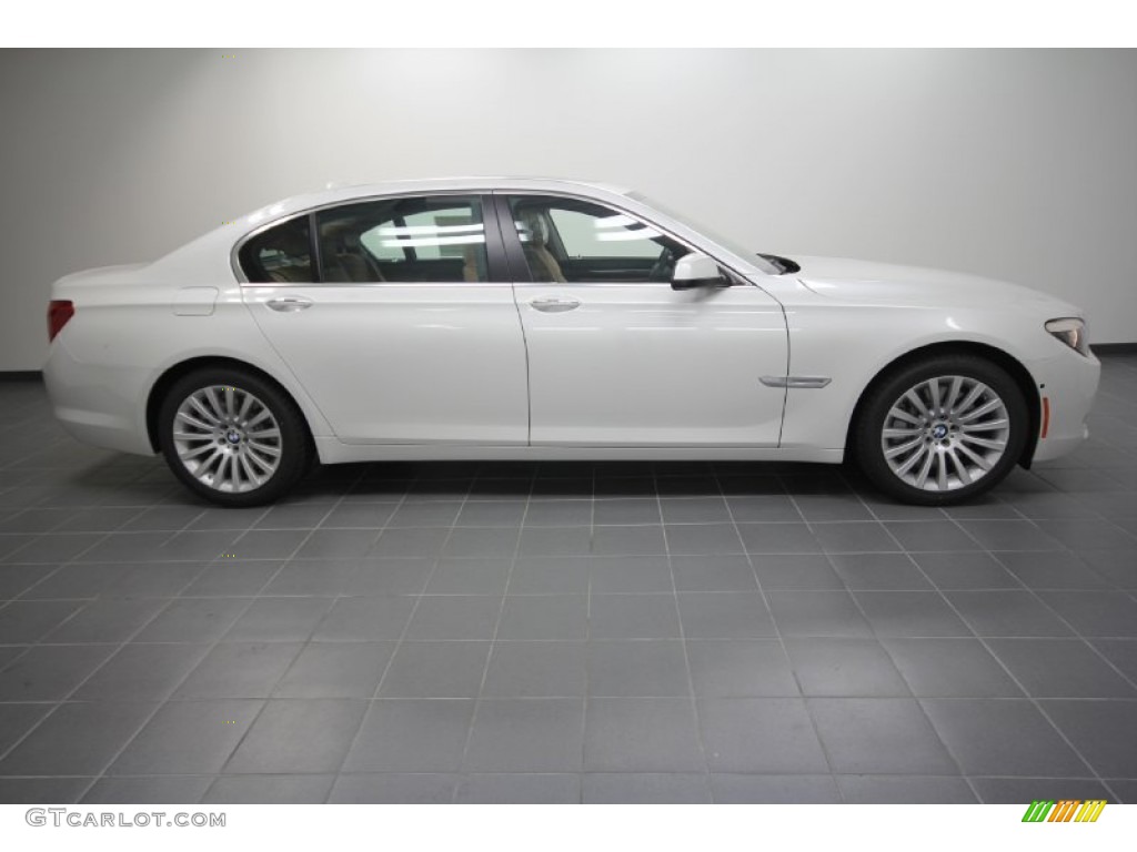 2012 7 Series 750Li Sedan - Mineral White Metallic / Saddle/Black photo #3