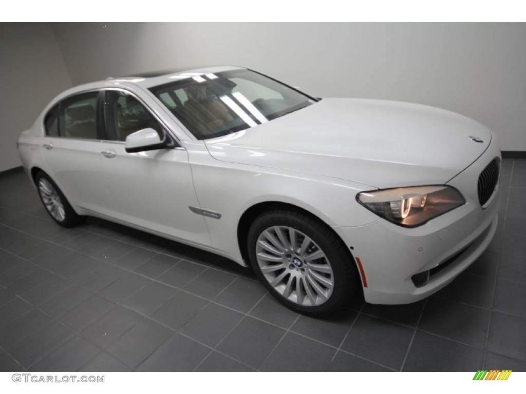 2012 7 Series 750Li Sedan - Mineral White Metallic / Saddle/Black photo #4