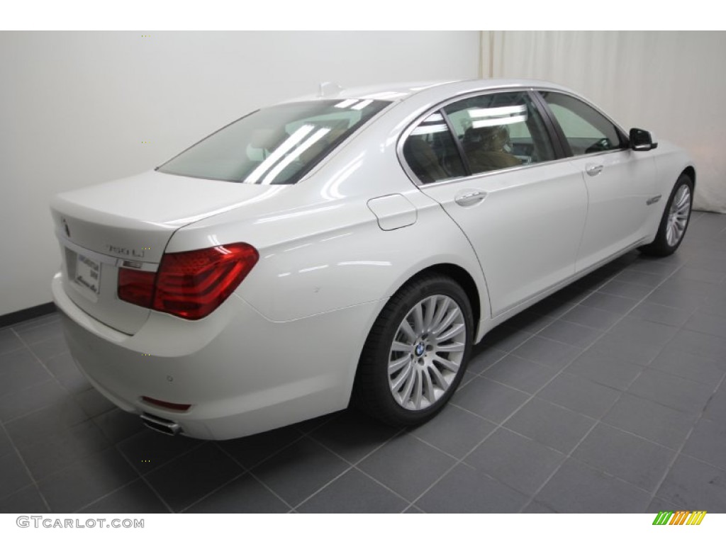 2012 7 Series 750Li Sedan - Mineral White Metallic / Saddle/Black photo #6