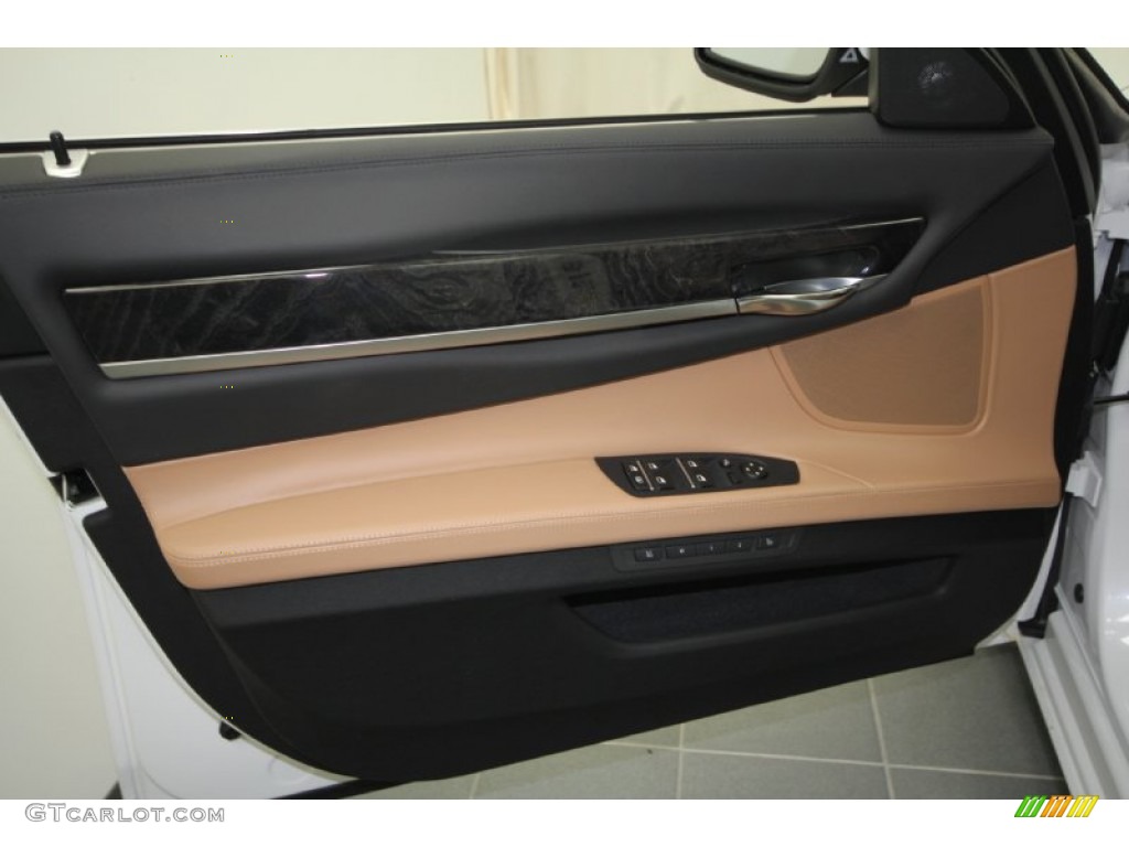 2012 7 Series 750Li Sedan - Mineral White Metallic / Saddle/Black photo #12