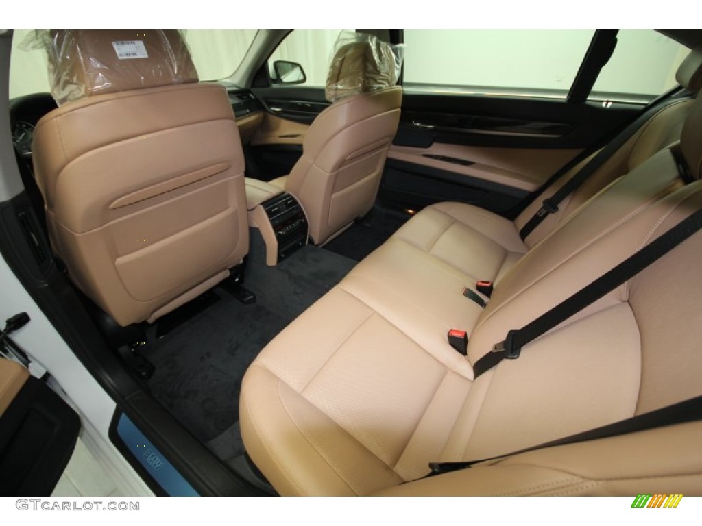 2012 7 Series 750Li Sedan - Mineral White Metallic / Saddle/Black photo #24