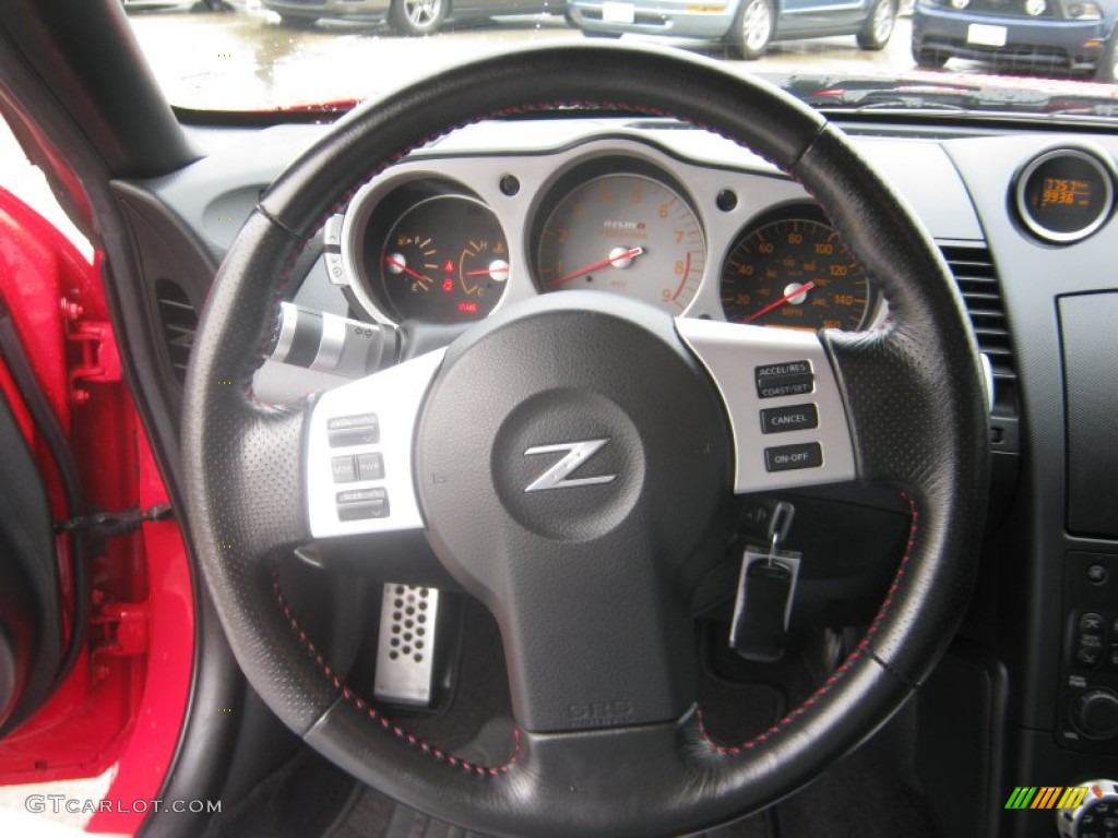 2008 Nissan 350Z NISMO Coupe NISMO Black/Red Steering Wheel Photo #58567626
