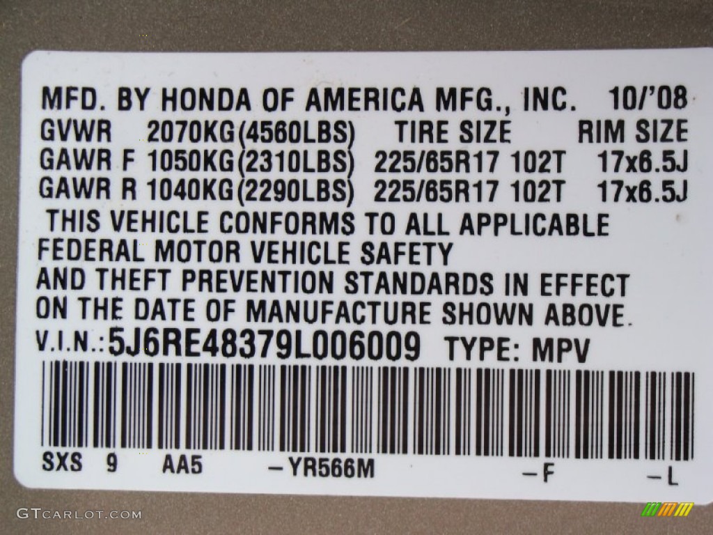 2009 CR-V LX 4WD - Borrego Beige Metallic / Ivory photo #28