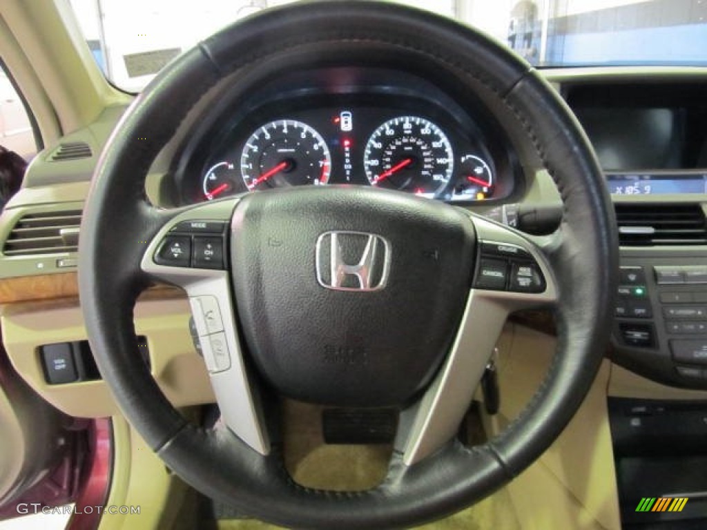 2008 Honda Accord EX-L V6 Sedan Ivory Steering Wheel Photo #58570299