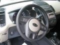 2012 Kia Soul Sand/Black Leather Interior Steering Wheel Photo