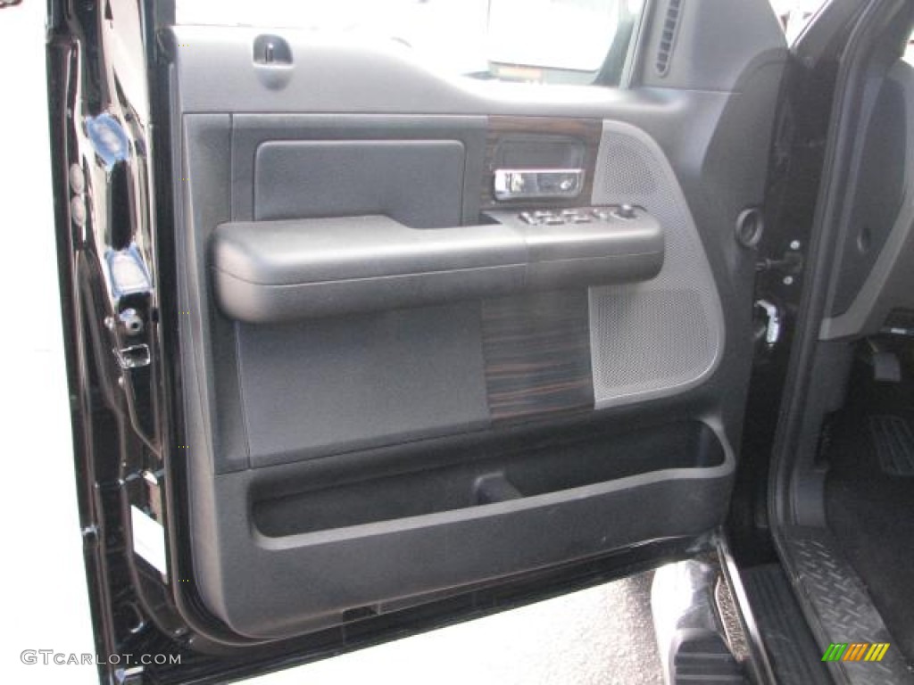 2008 Lincoln Mark LT SuperCrew 4x4 Black/Dove Grey Piping Door Panel Photo #58573071