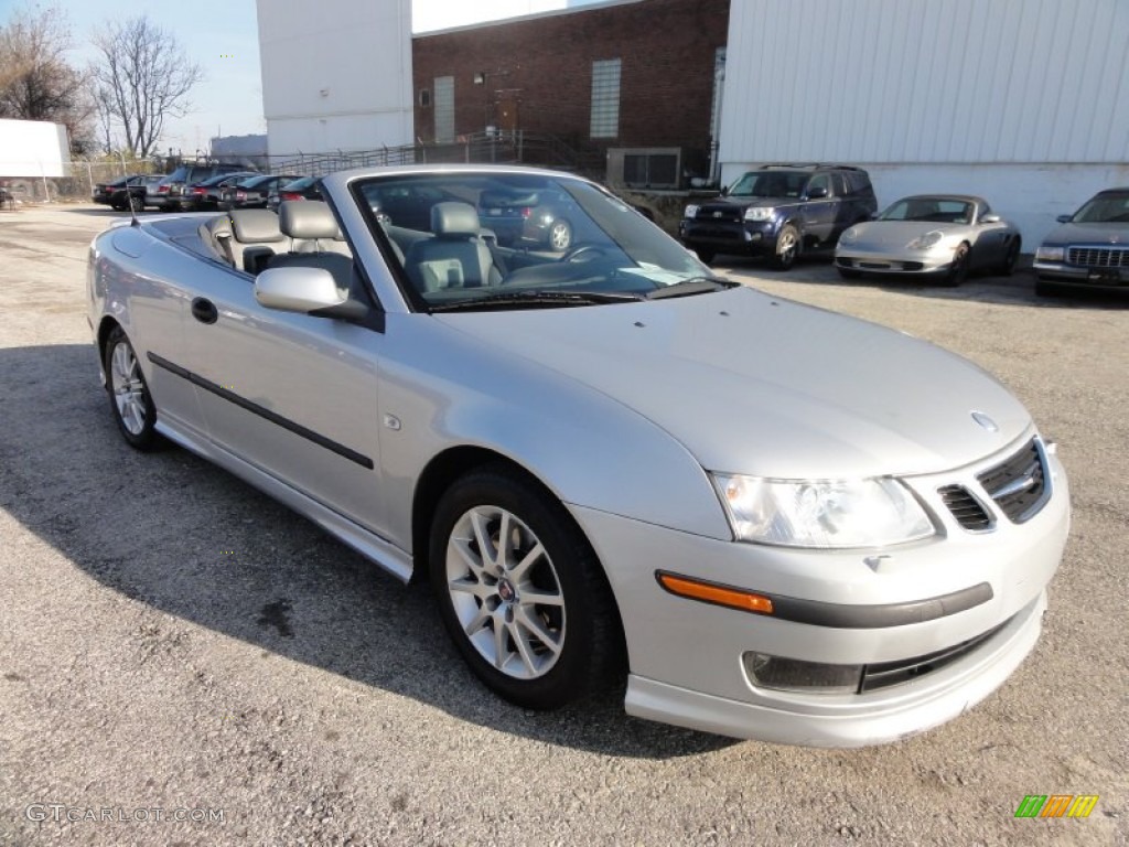 Silver Metallic 2004 Saab 9-3 Aero Convertible Exterior Photo #58575572