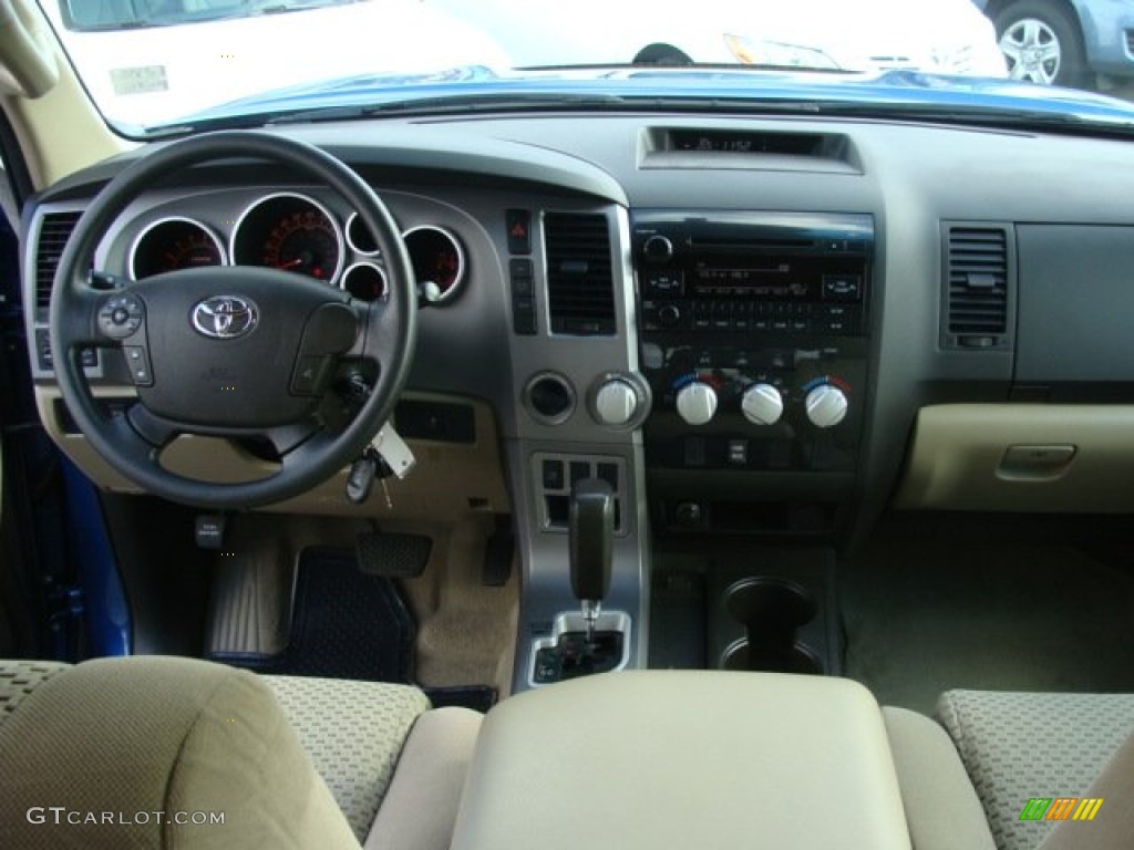 2010 Tundra TRD Double Cab 4x4 - Blue Streak Metallic / Sand Beige photo #9