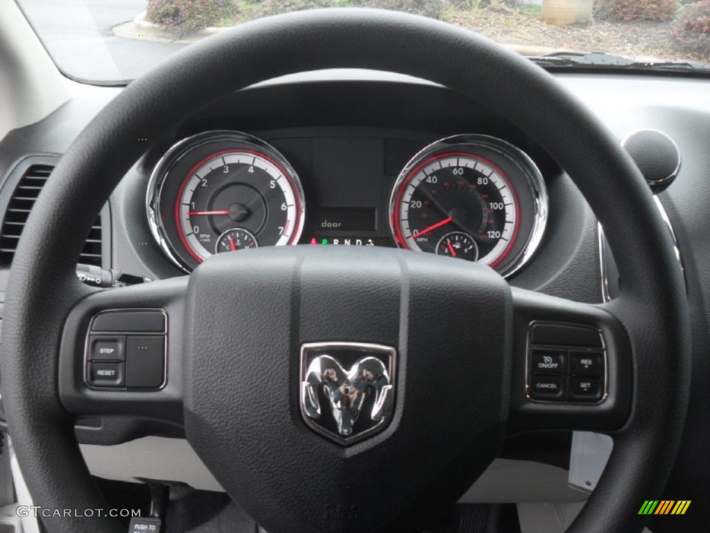 2012 Dodge Ram Van C/V Black/Light Graystone Steering Wheel Photo #58584267
