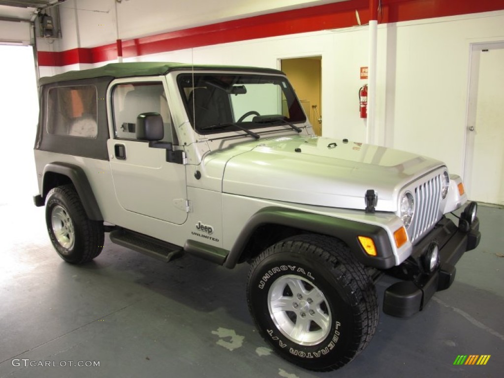 2004 Wrangler Unlimited 4x4 - Bright Silver Metallic / Dark Slate Gray photo #5