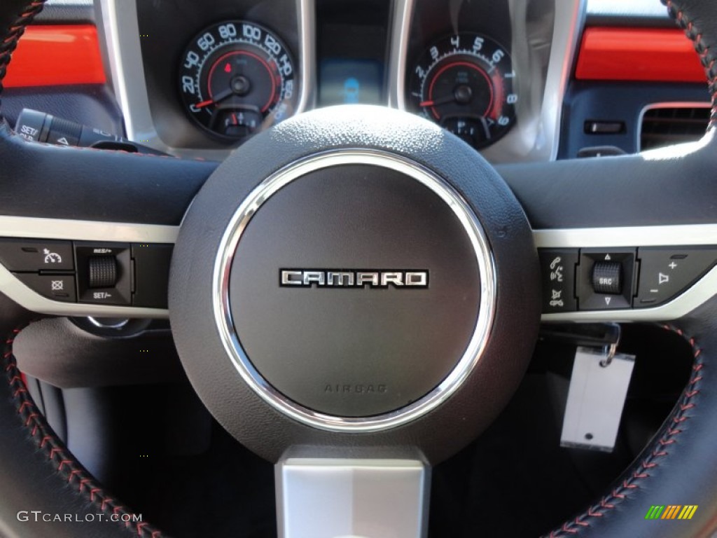 2010 Camaro SS Coupe - Inferno Orange Metallic / Black/Inferno Orange photo #27