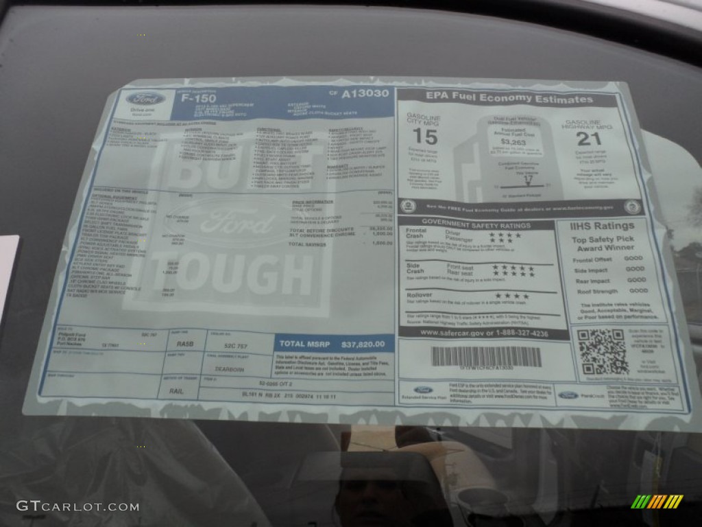 2012 Ford F150 XLT SuperCrew Window Sticker Photo #58589337