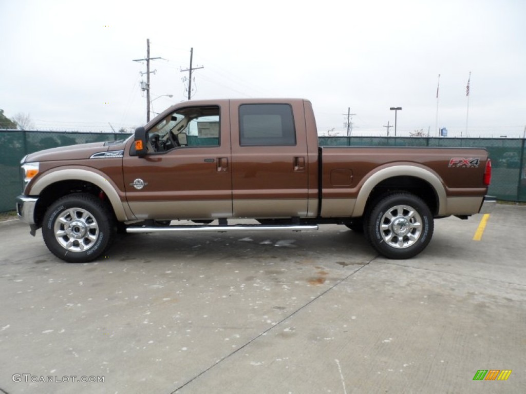 Golden Bronze Metallic 2012 Ford F250 Super Duty Lariat Crew Cab 4x4 Exterior Photo #58589388