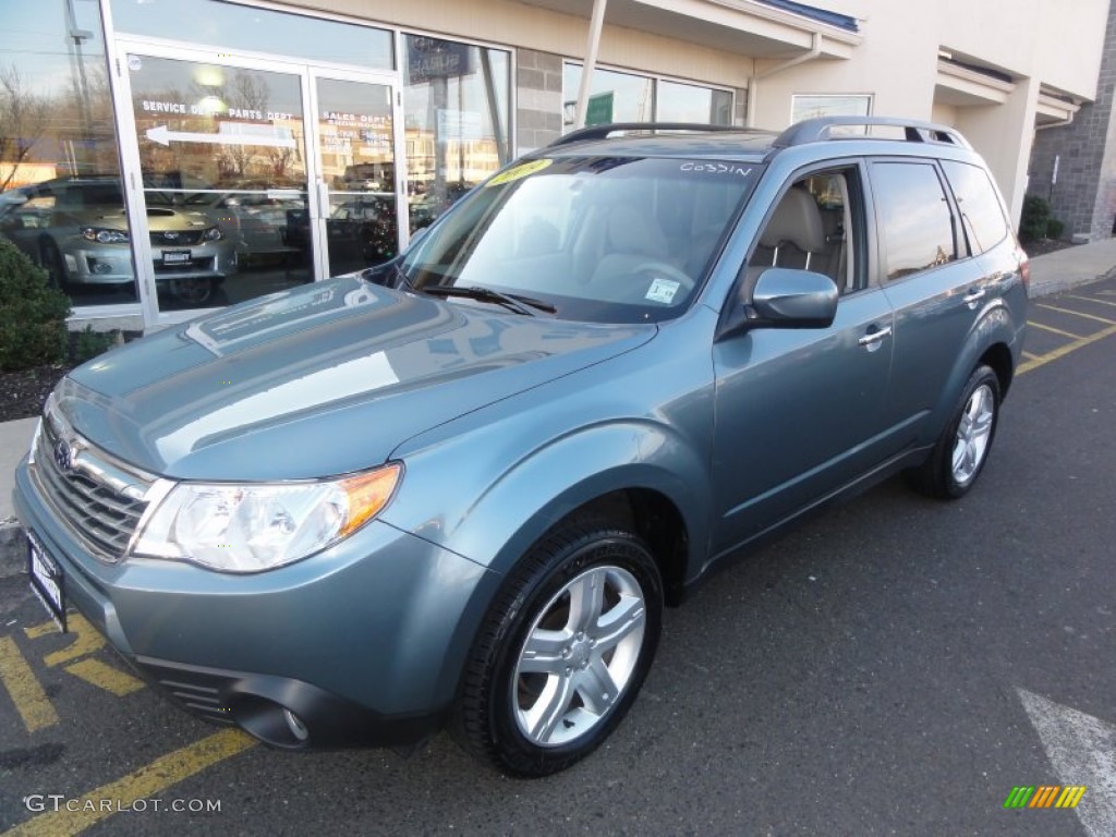 2009 Forester 2.5 X Premium - Sage Green Metallic / Platinum photo #1