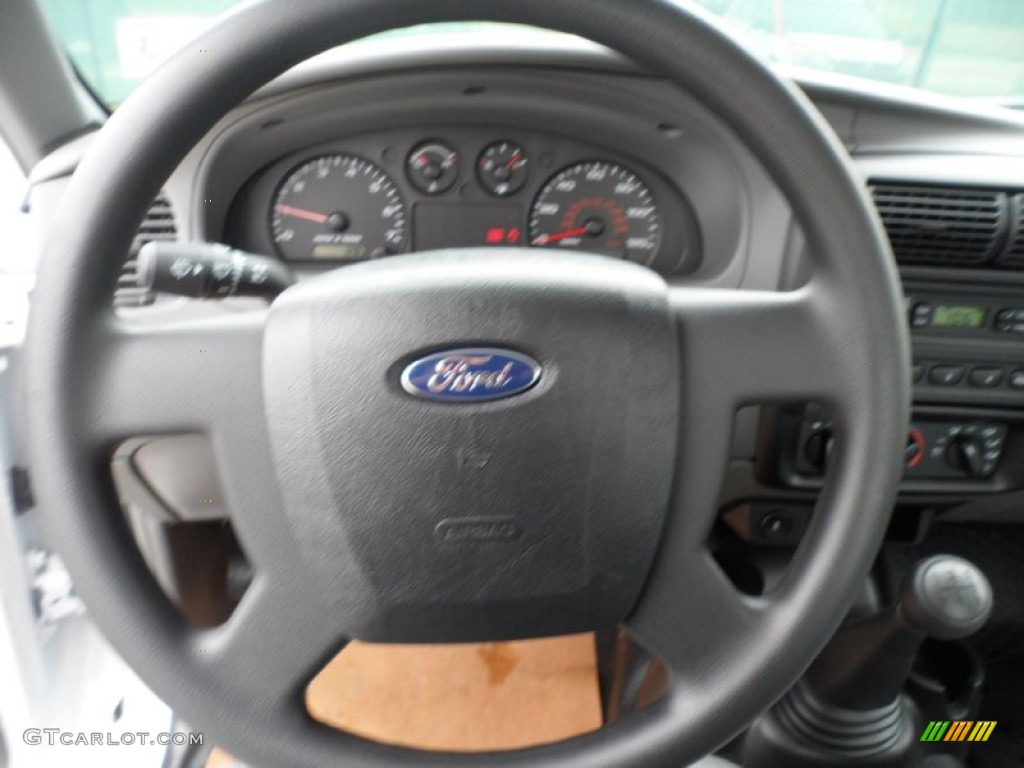 2011 Ford Ranger XL Regular Cab Medium Dark Flint Steering Wheel Photo #58590477