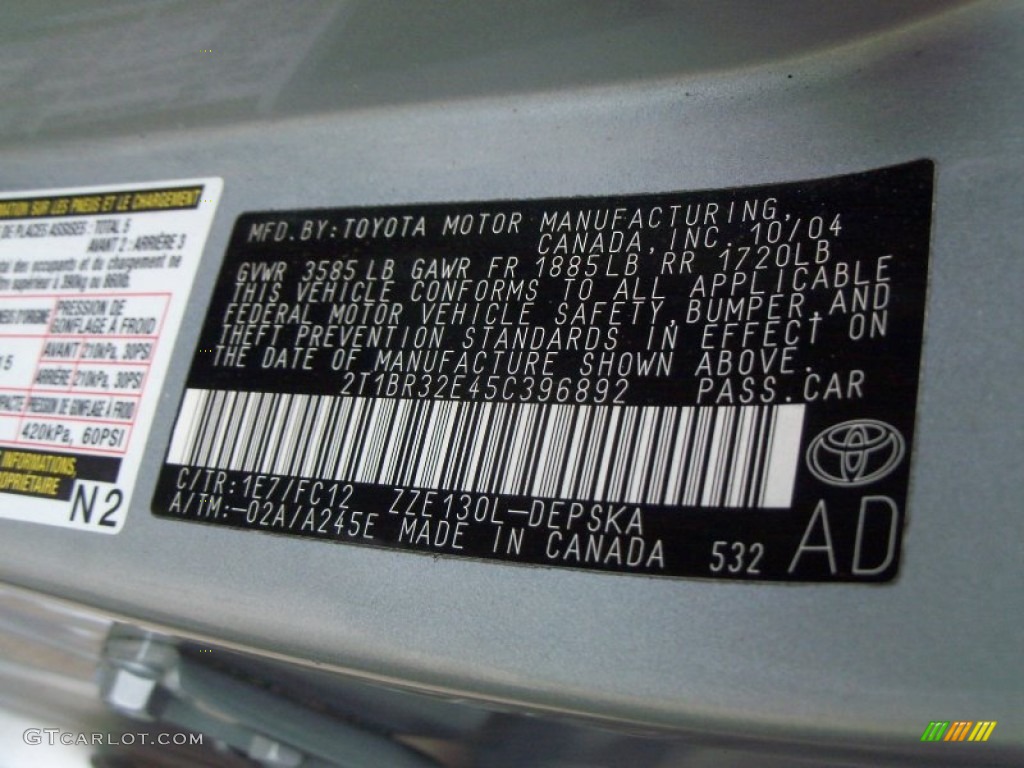 2005 Corolla S - Silver Streak Mica / Black photo #16