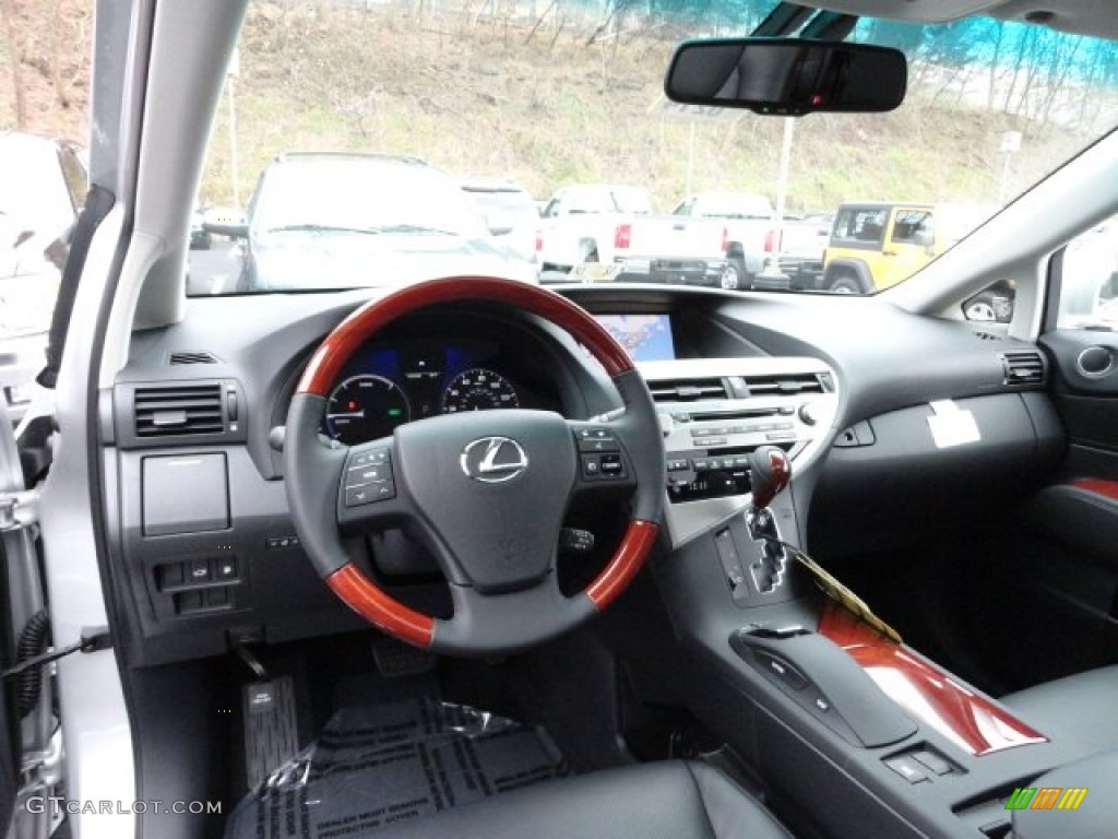 2012 Lexus RX 450h AWD Hybrid Black Dashboard Photo #58596468