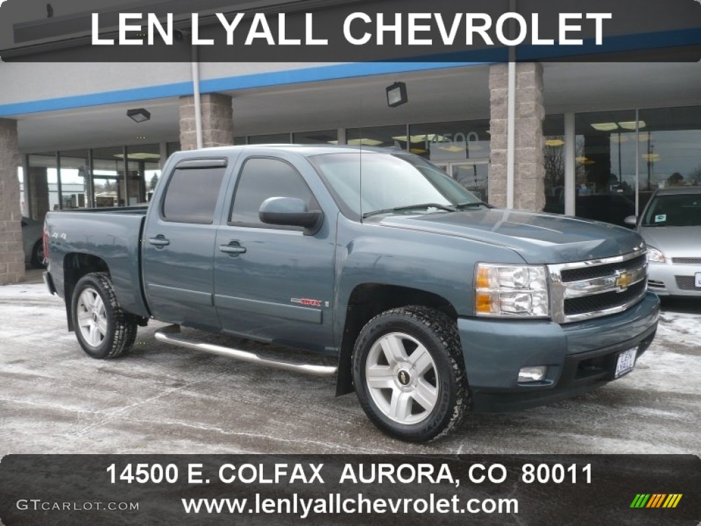 2007 Silverado 1500 LTZ Crew Cab 4x4 - Blue Granite Metallic / Light Titanium/Dark Titanium Gray photo #1