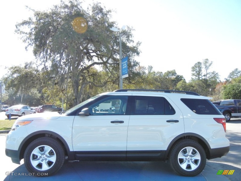 2012 Explorer FWD - White Suede / Medium Light Stone photo #2