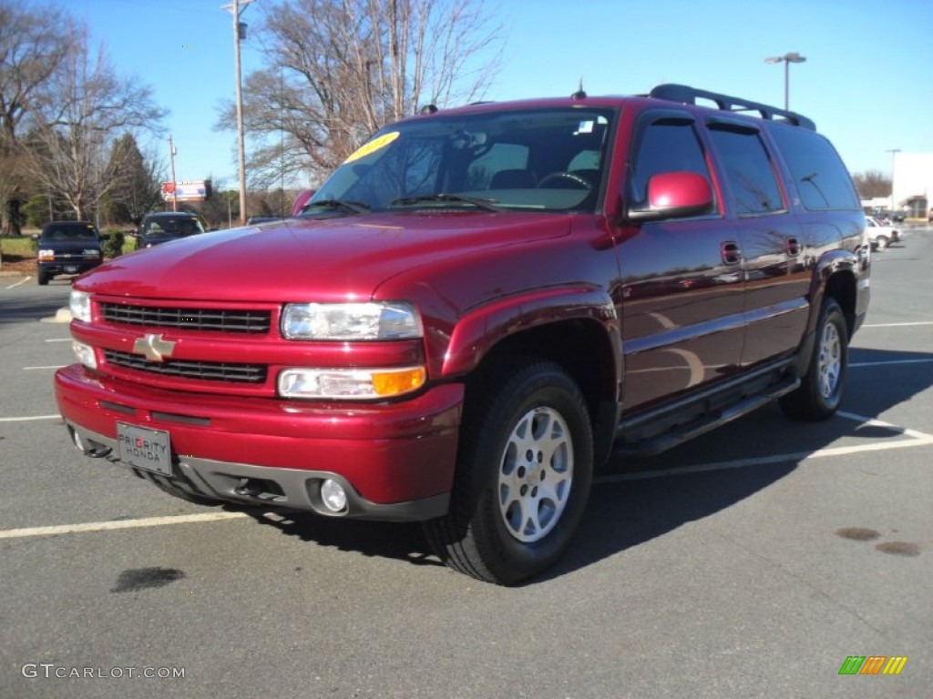 2004 Suburban 1500 Z71 4x4 - Sport Red Metallic / Tan/Neutral photo #1