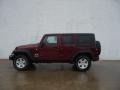 2007 Red Rock Crystal Pearl Jeep Wrangler Unlimited X 4x4  photo #3