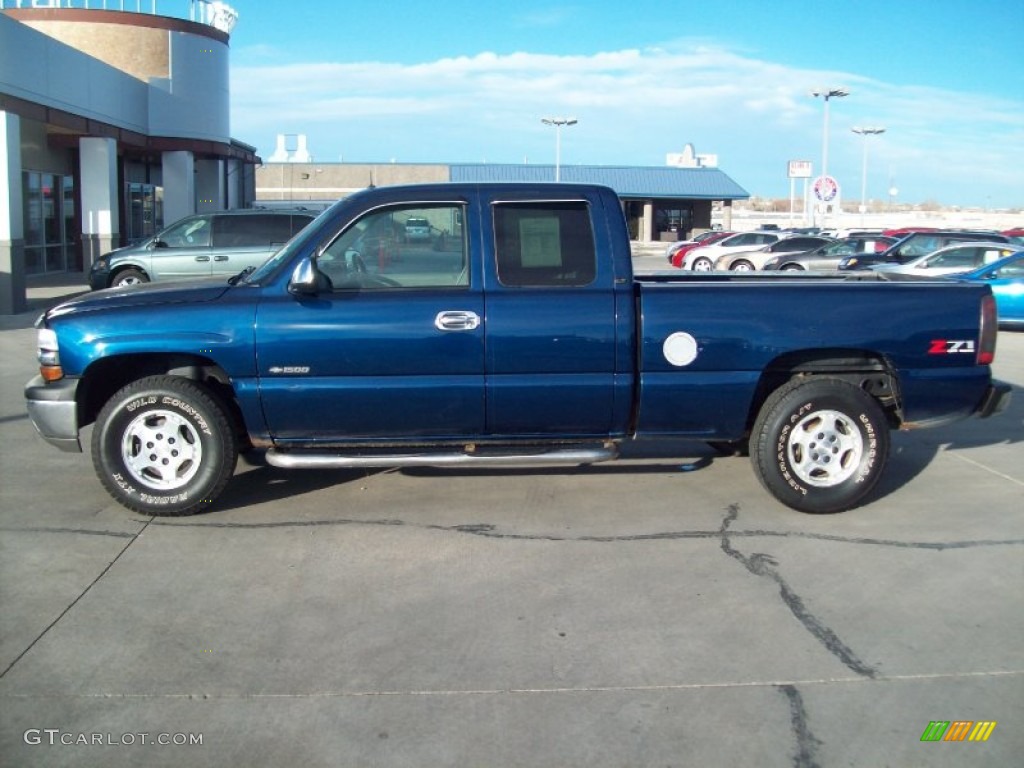 2002 Silverado 1500 LT Extended Cab 4x4 - Indigo Blue Metallic / Tan photo #6