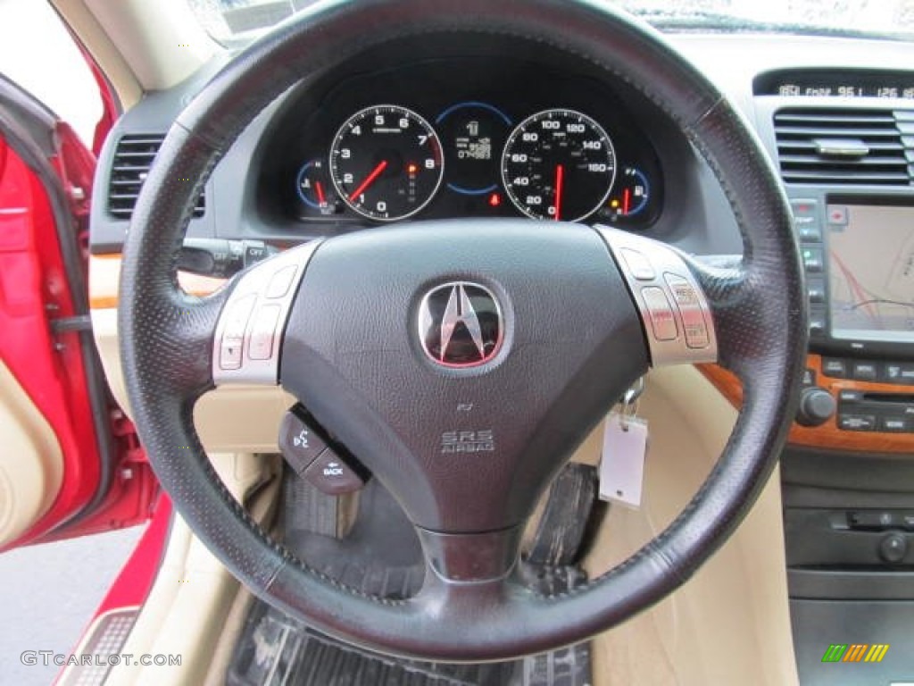 2004 Acura TSX Sedan Parchment Steering Wheel Photo #58614042