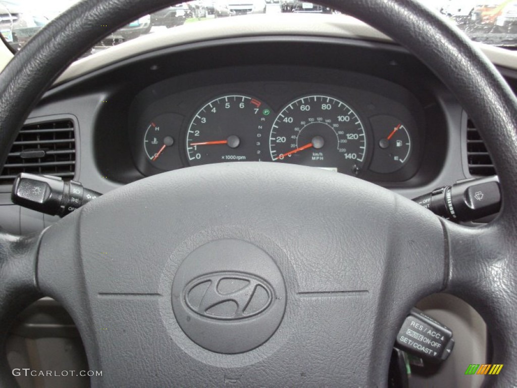 2002 Elantra GLS Sedan - Chianti Red / Beige photo #7